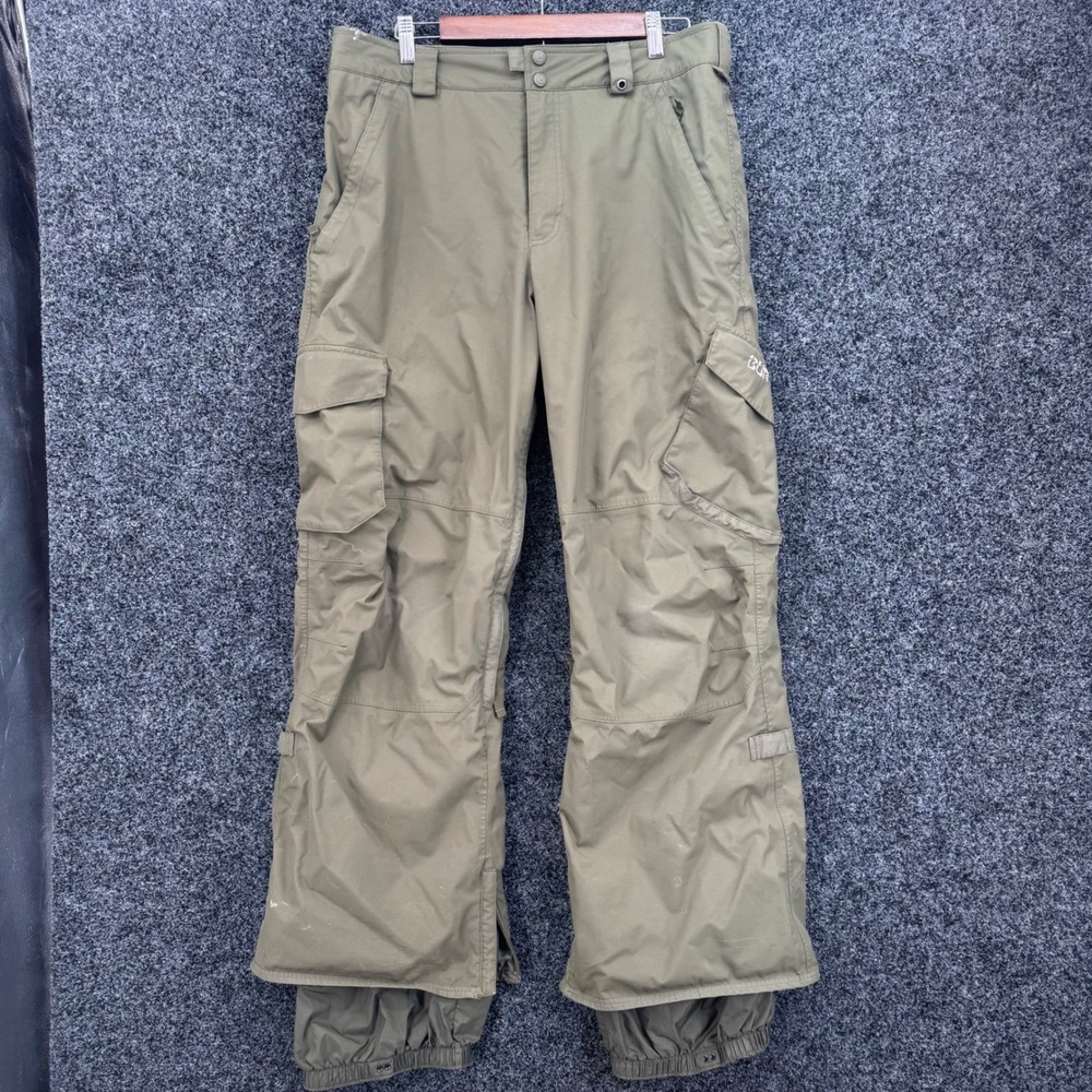 Burton Dryride Snowboard Pants Mens Medium Olive Green Cargo Ski Winter Tech